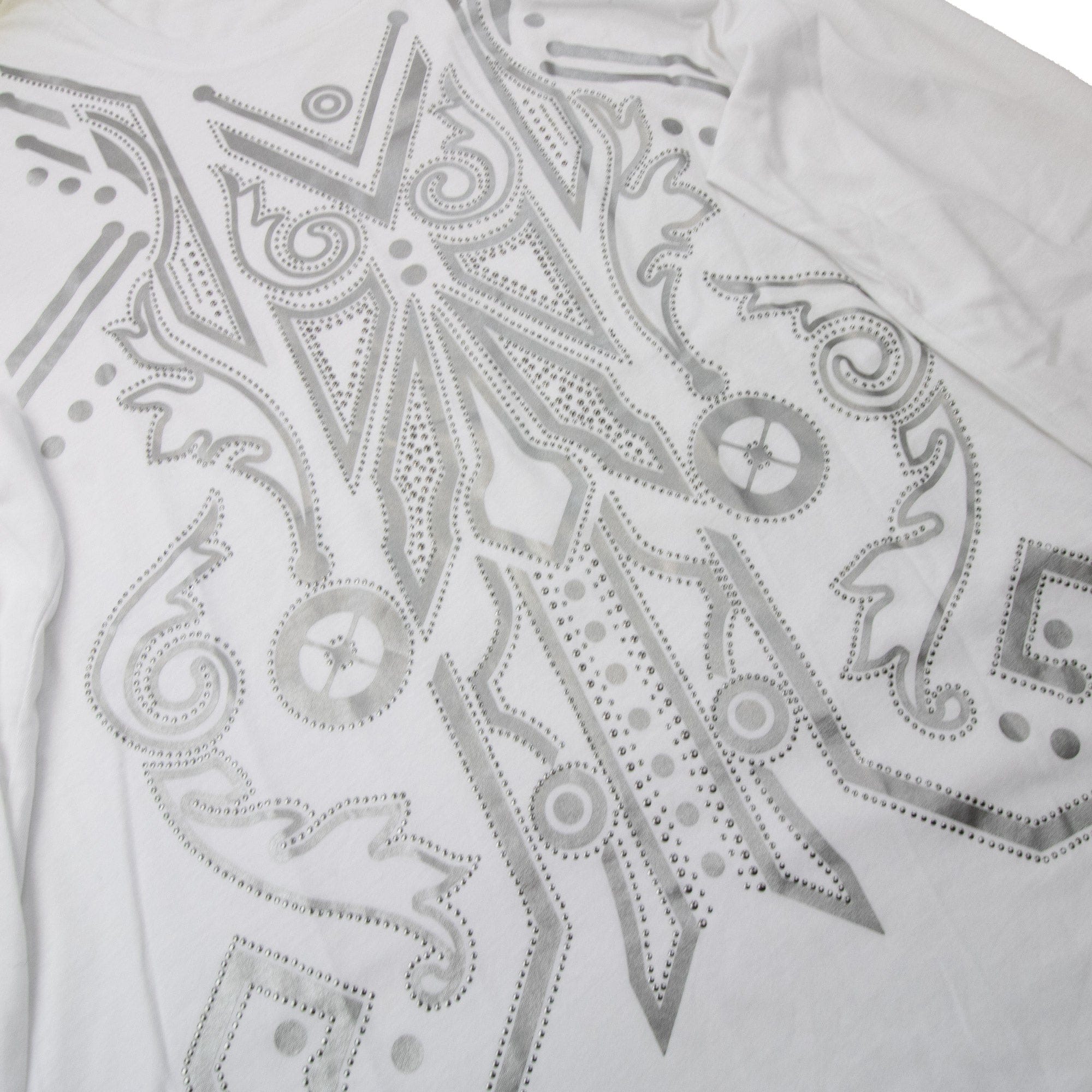Pre-Loved Foil Print Long Sleeve T-shirt White Large
