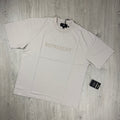 Represent 'Embroidered Serif' T-Shirt - Concrete