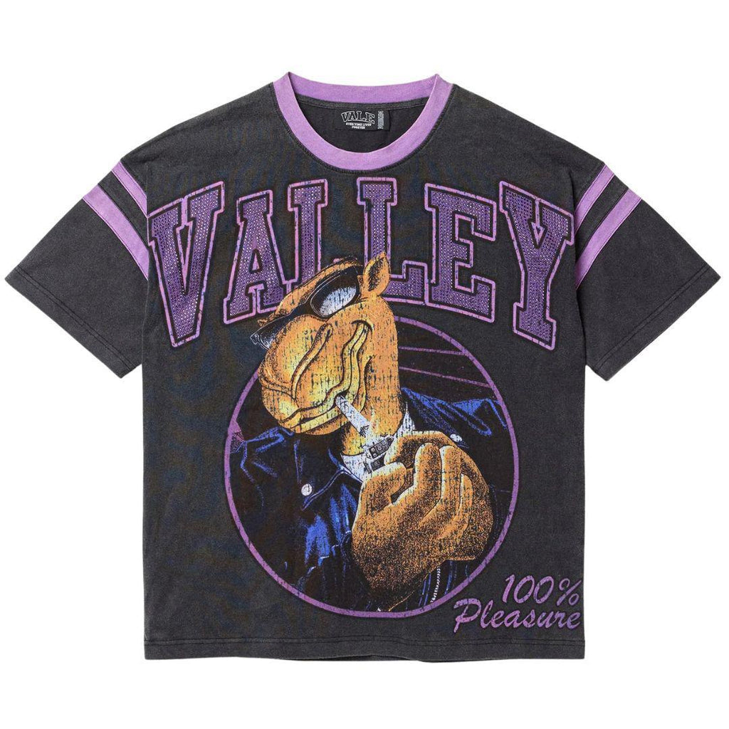 VALE FOREVER PURPLE RAYS BLING T-SHIRT WASHED BLACK