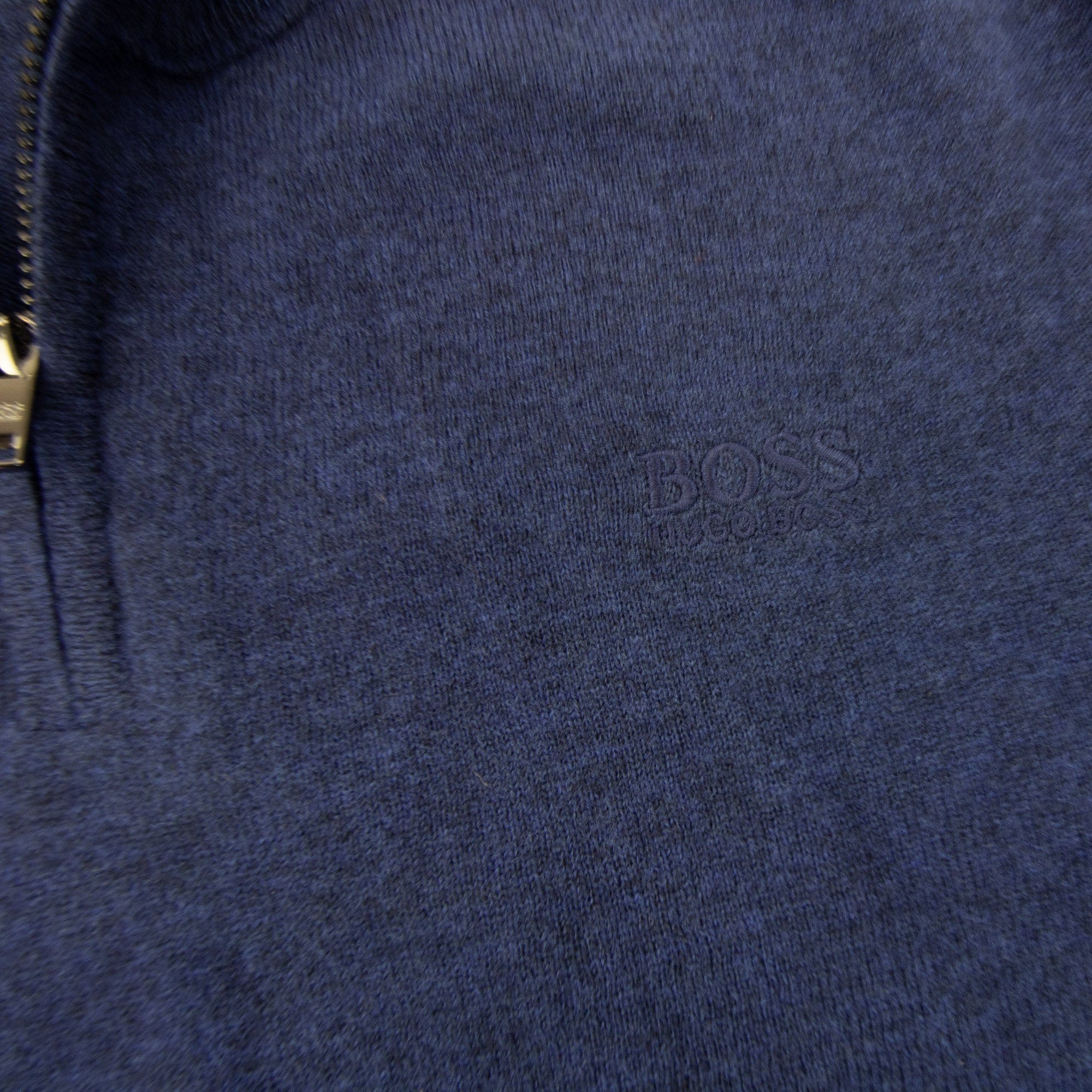 Pre-Loved Barlo Quarter Zip Lambswool Jumper Blue Large