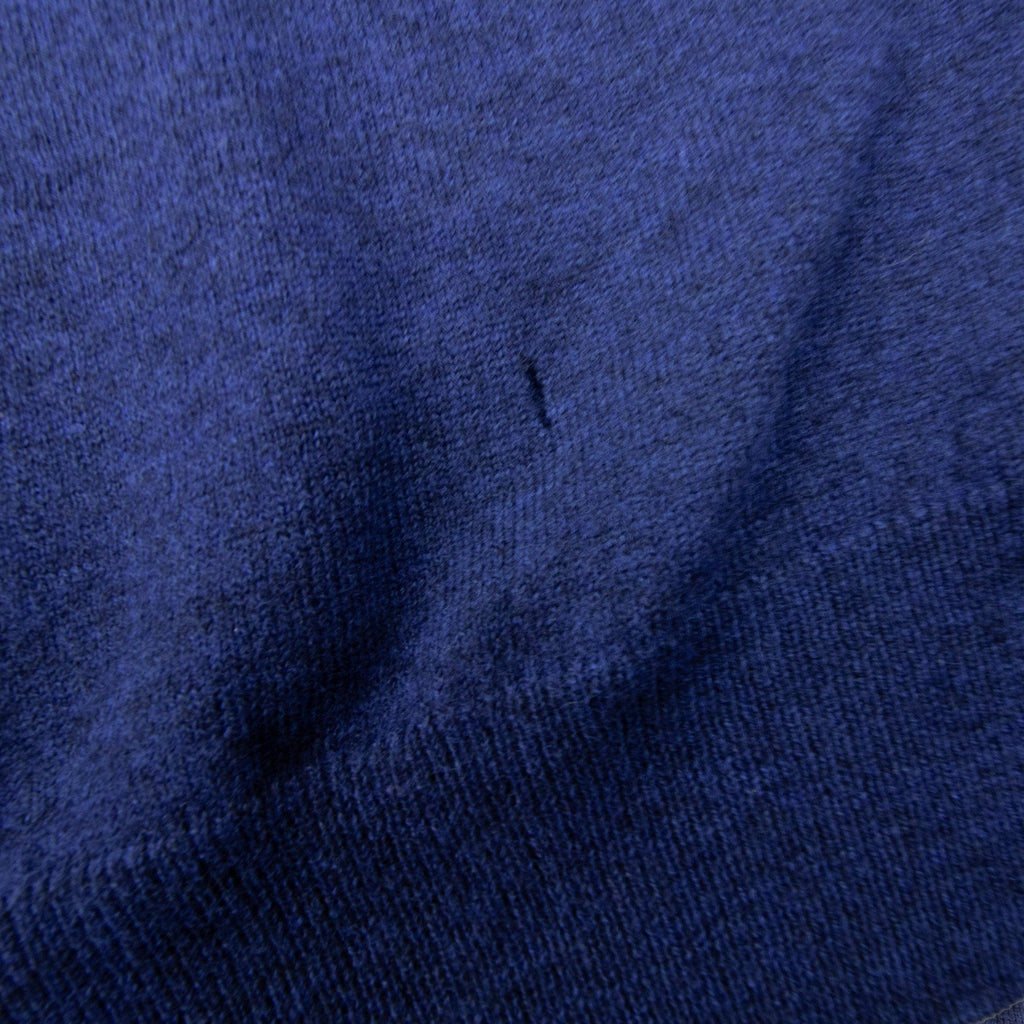 Pre-Loved Barlo Quarter Zip Lambswool Jumper Blue Large