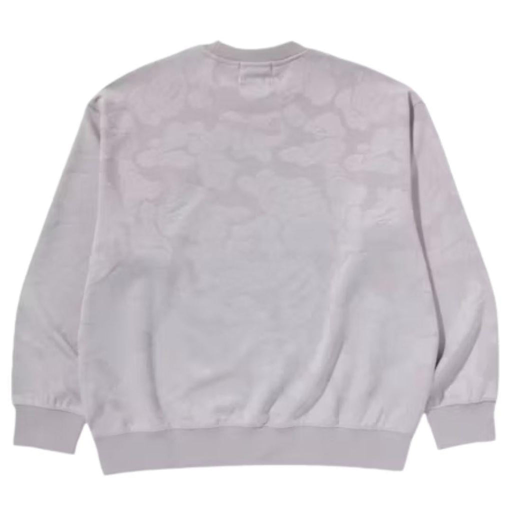 BAPE SOLID CAMO JACQUARD ONE POINT CREWNECK GREY