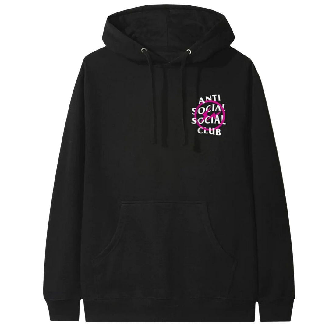 ANTI SOCIAL SOCIAL CLUB X FRAGMENT PINK BOLT HOODIE BLACK