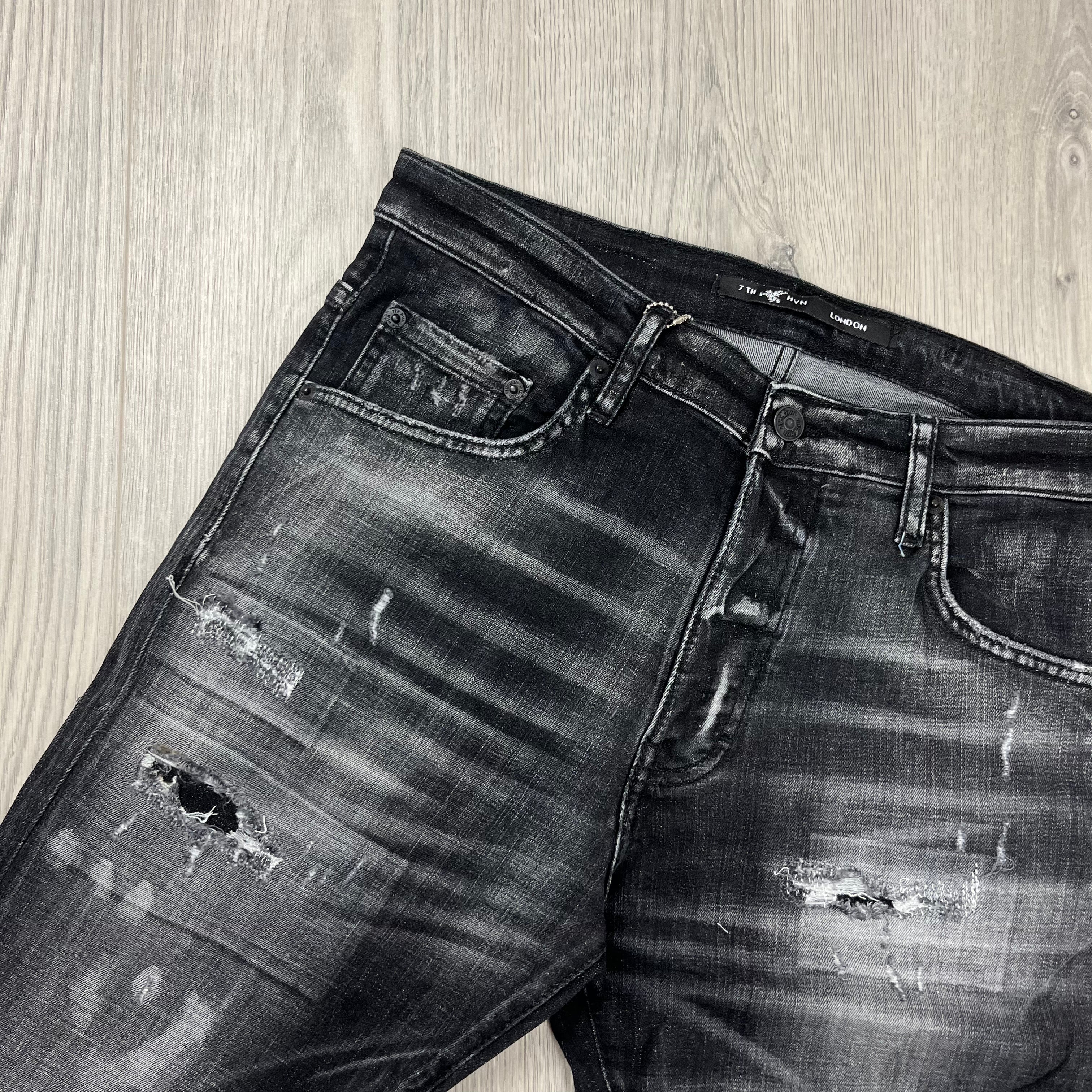 7TH HVN Slim Jeans - Black
