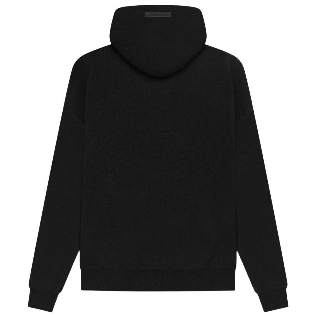 ESSENTIAL FOG KNIT HOODIE BLACK SS21