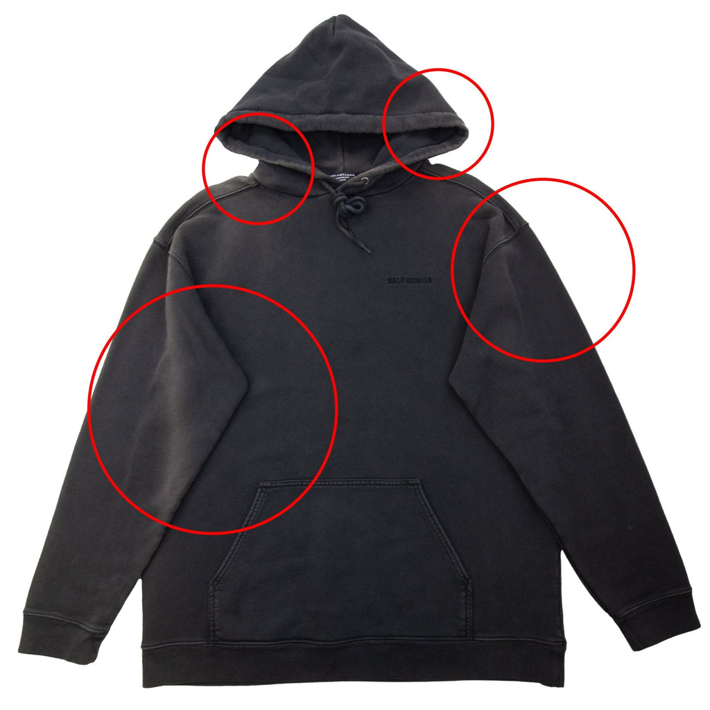Pre-Loved Dyed Pullover Hoody Black Small