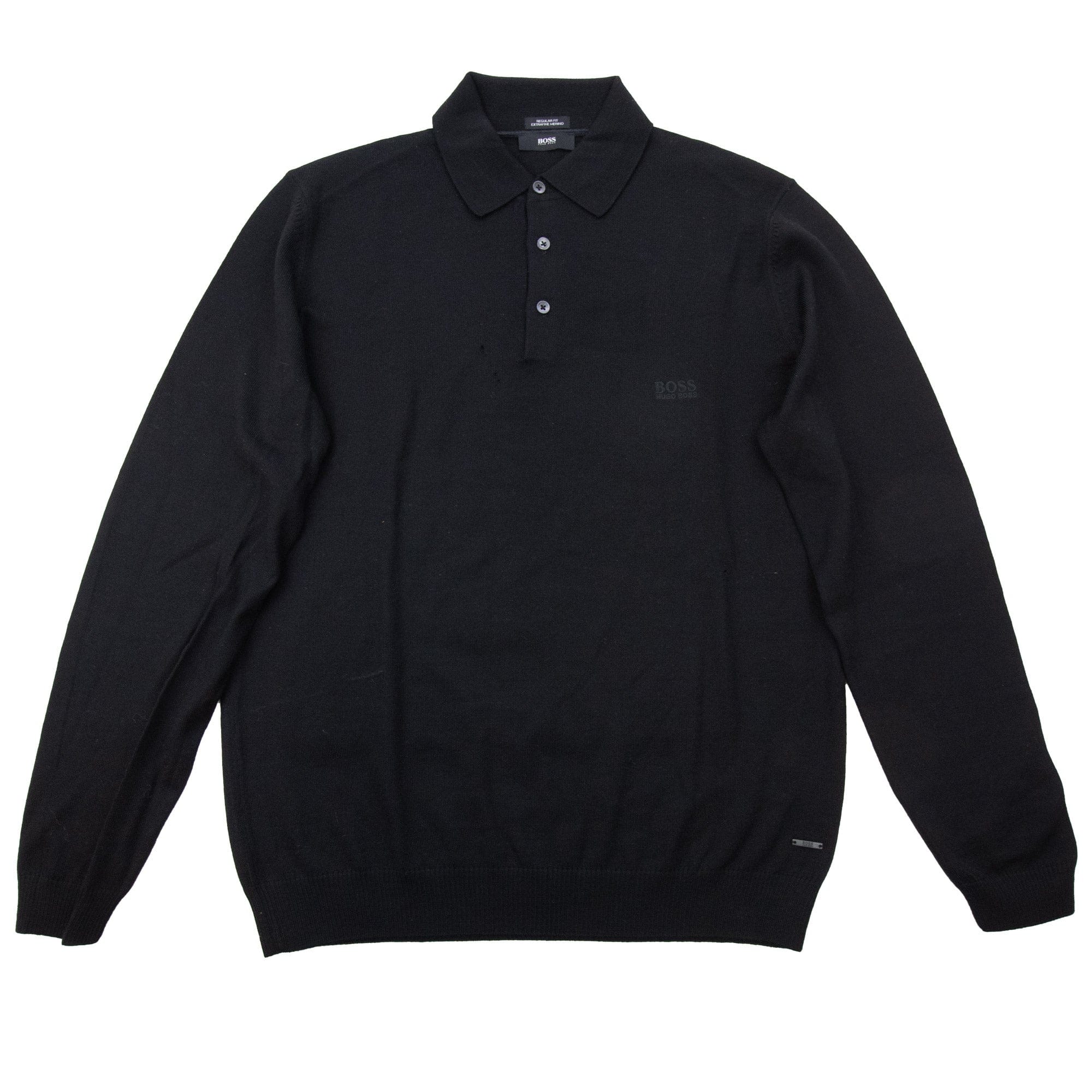 Pre-Loved Long Sleeve Polo Sweater Black Medium