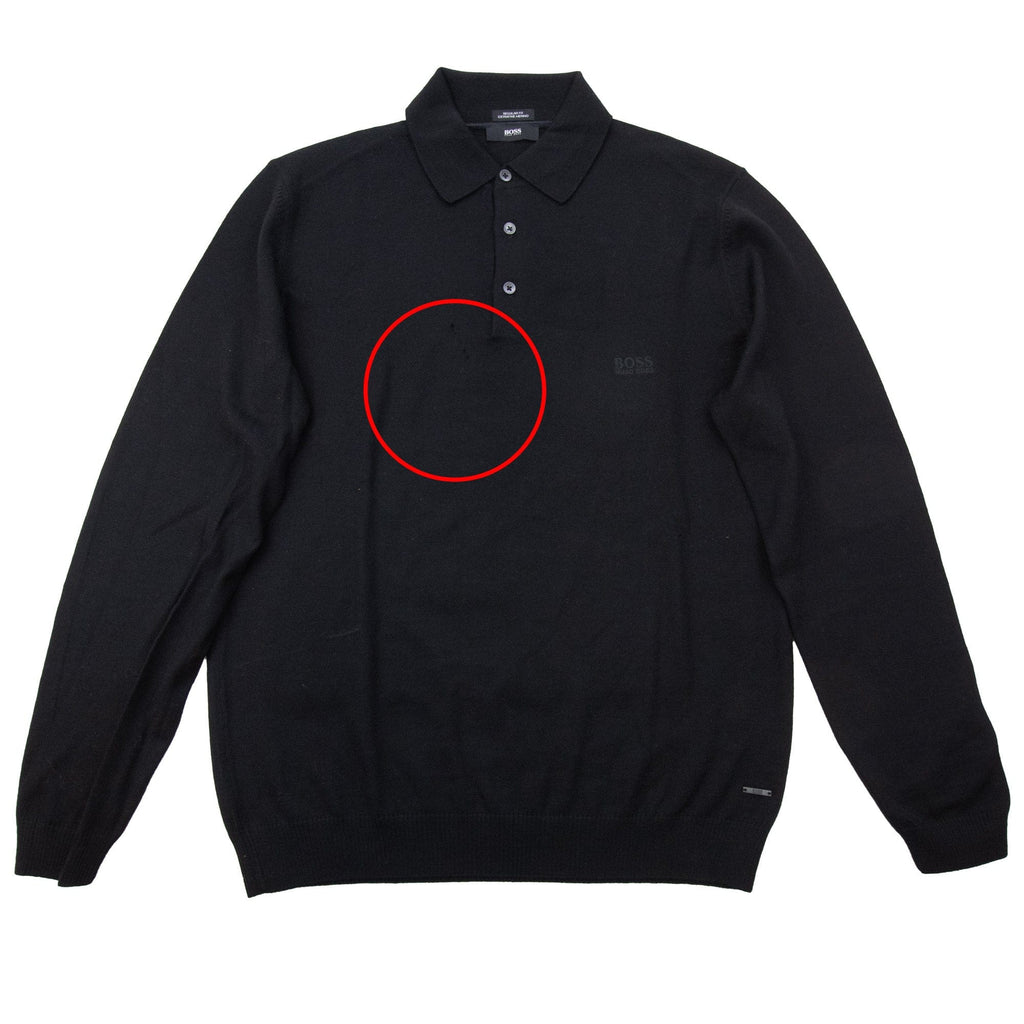 Pre-Loved Long Sleeve Polo Sweater Black Medium