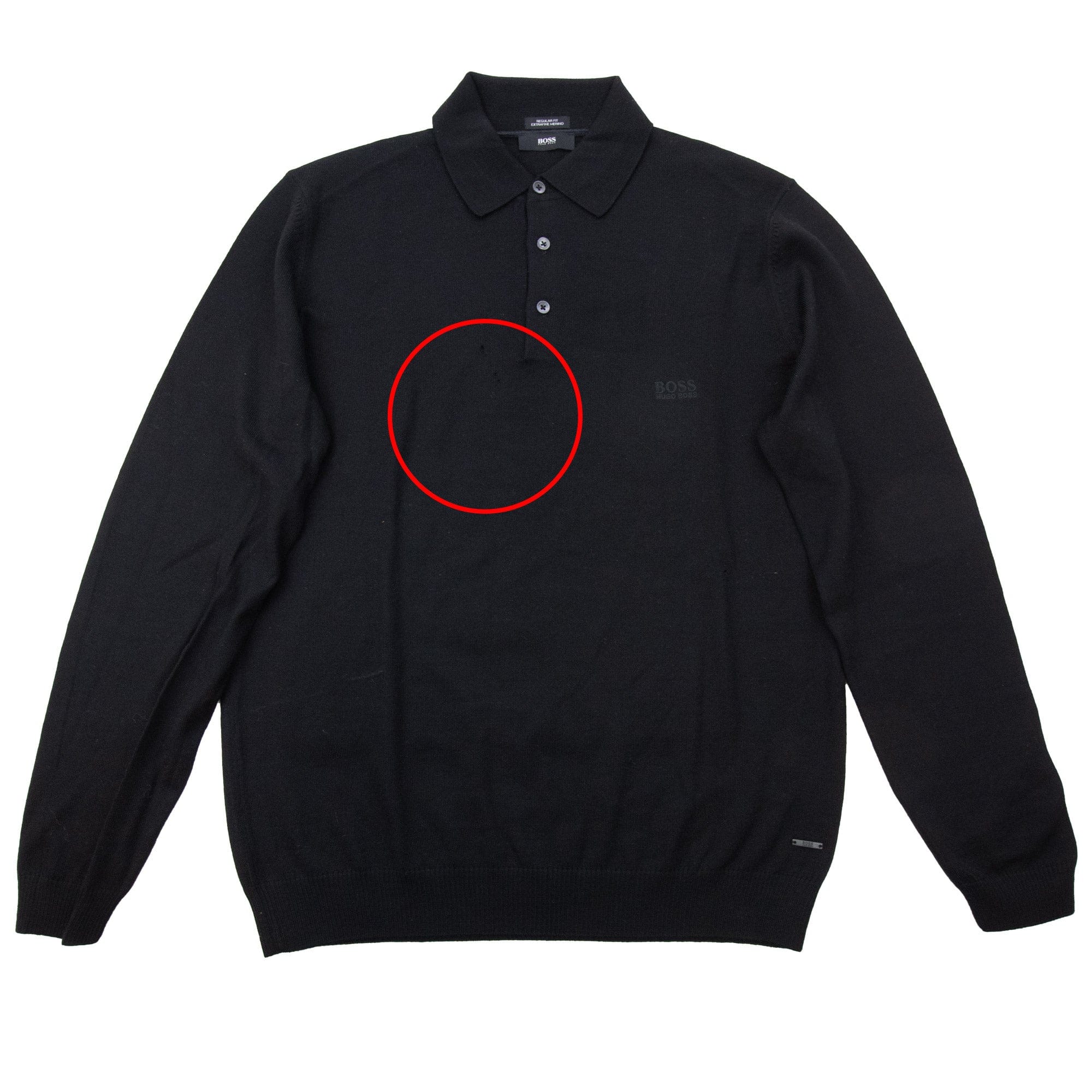Pre-Loved Long Sleeve Polo Sweater Black Medium