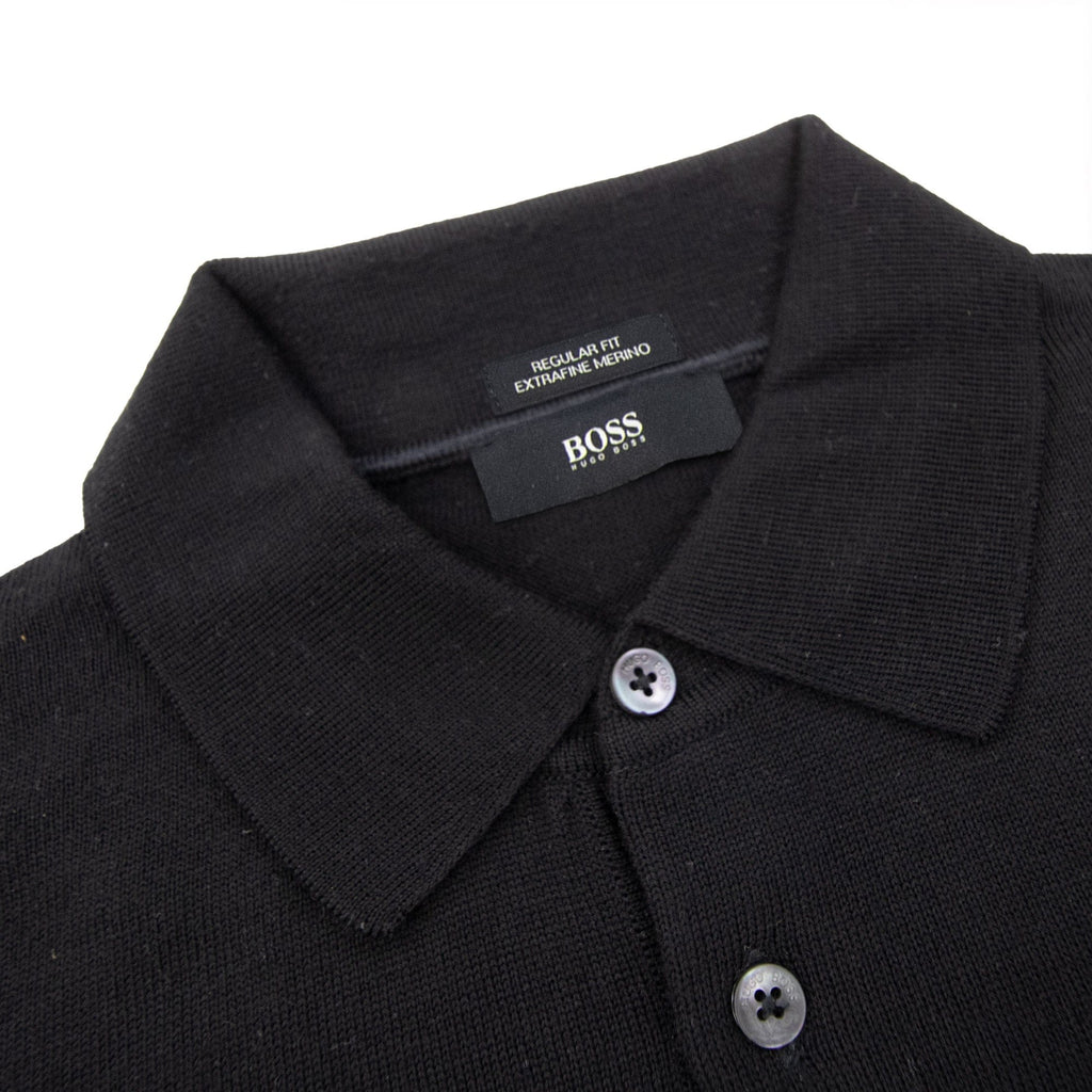 Pre-Loved Long Sleeve Polo Sweater Black Medium