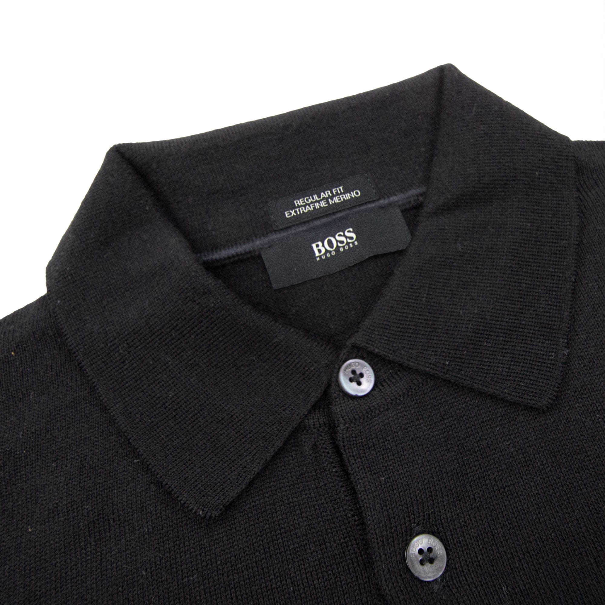 Pre-Loved Long Sleeve Polo Sweater Black Medium