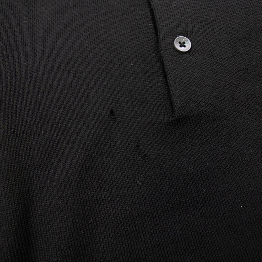 Pre-Loved Long Sleeve Polo Sweater Black Medium