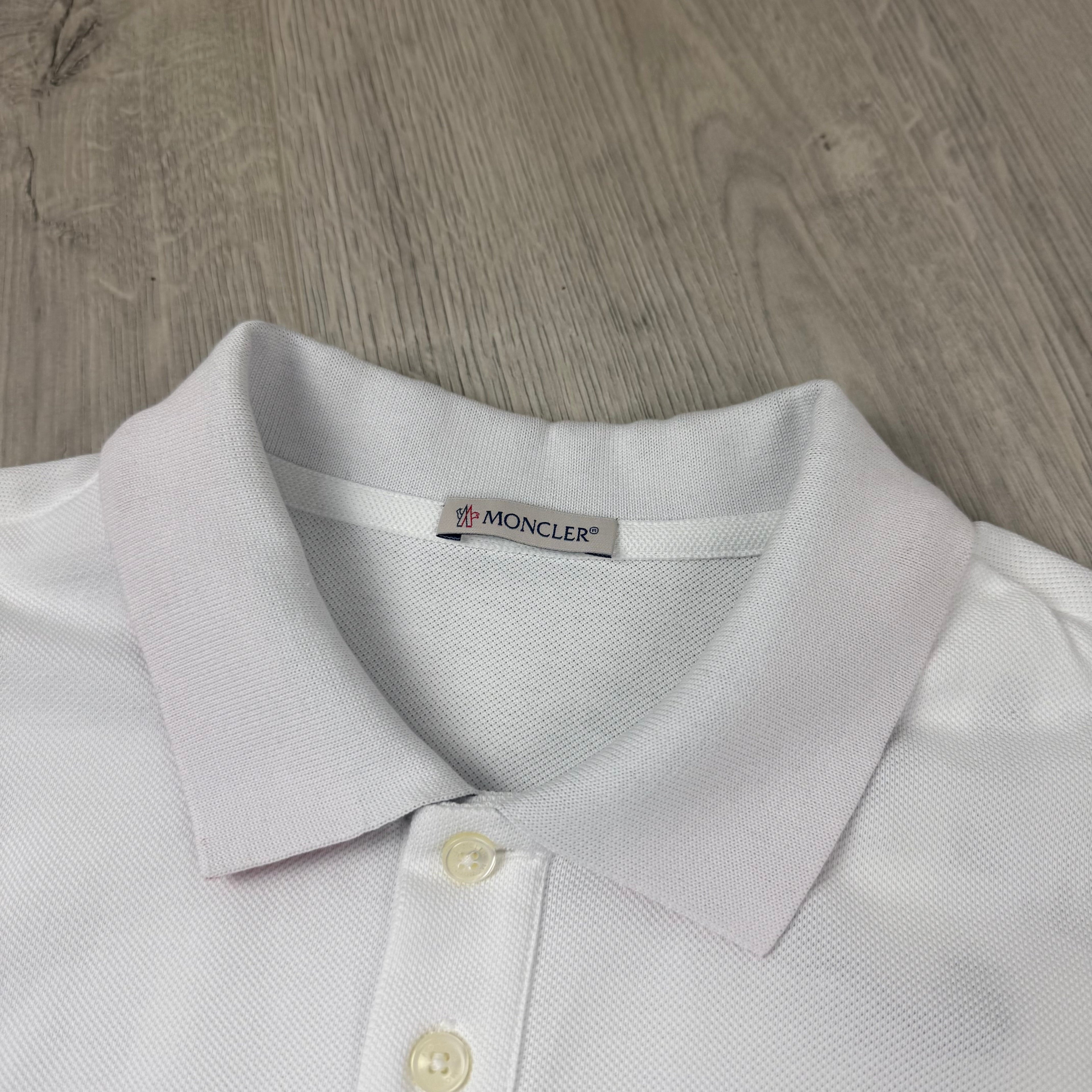 Moncler Contrast Polo Shirt - White