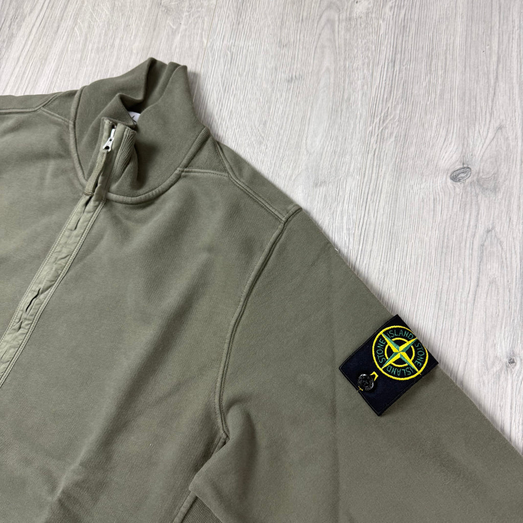 Stone Island Zip Sweatshirt - Military Green