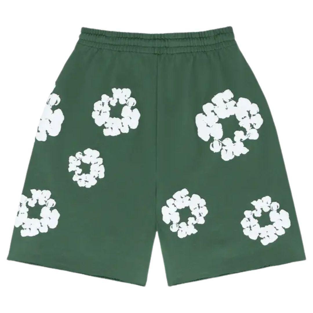 DENIM TEARS COTTON WREATH SHORTS GREEN