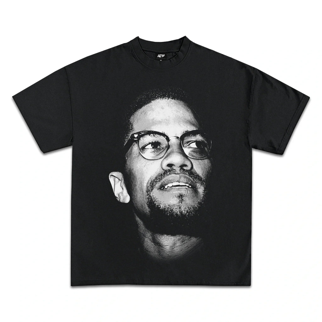 MALCOLM X JUMBO GRAPHIC T-SHIRT BLACK