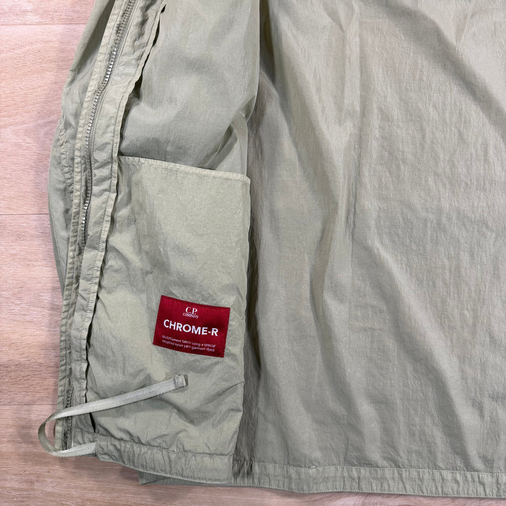 C.P. Company Chrome-R Hooded Lens Overshirt in Moss Gray - Green