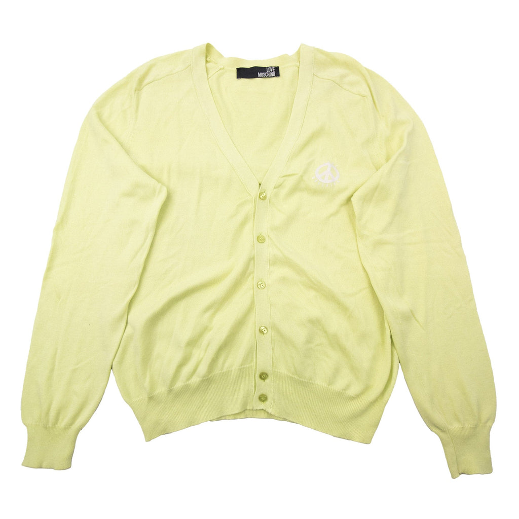 Long Sleeve V neckline Cardigan Yellow Medium