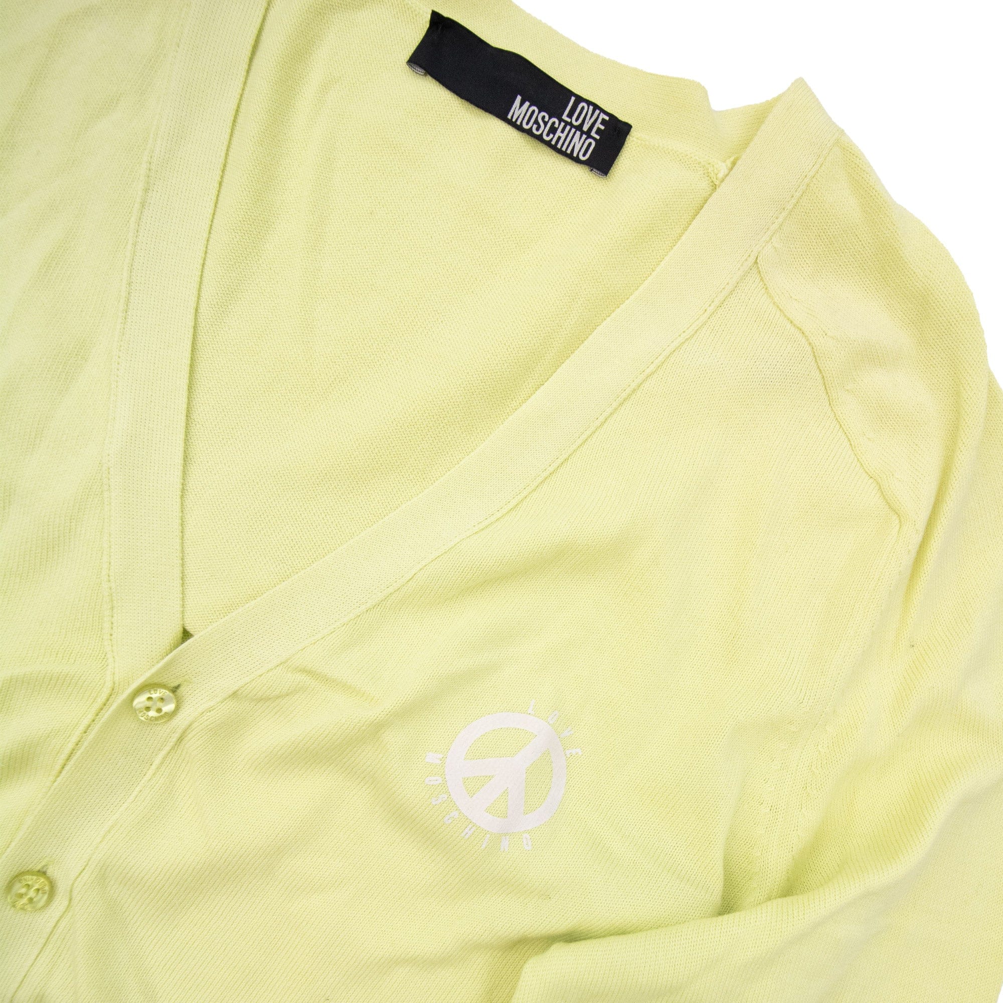Long Sleeve V neckline Cardigan Yellow Medium