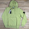Stone Island Organic Cotton Fleece Pullover Hoodie in Fern Yellow