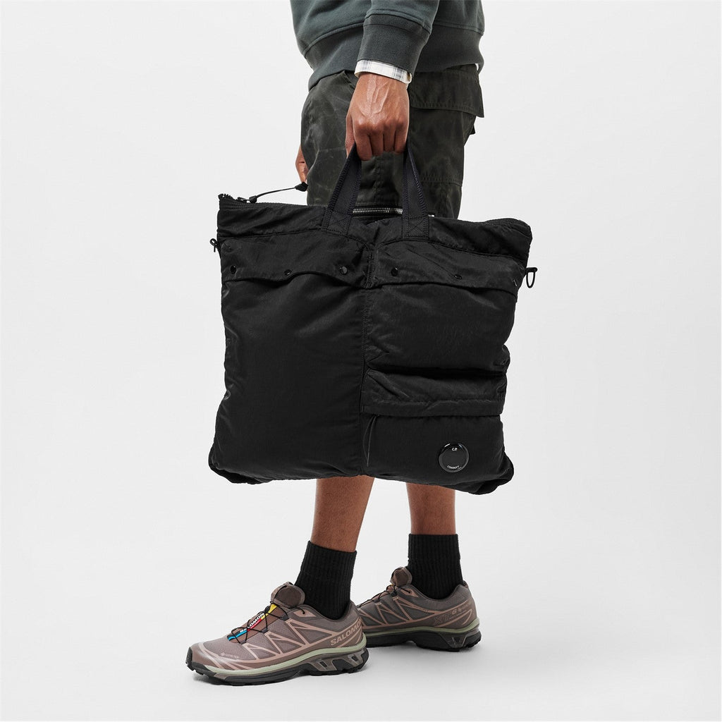 CP Company Chrome Black Nylon B Lens Tote