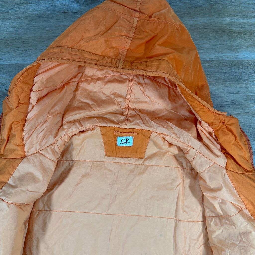 C.P. Company Chrome-R Hooded Zipped Lens Overshirt in Russet Orange