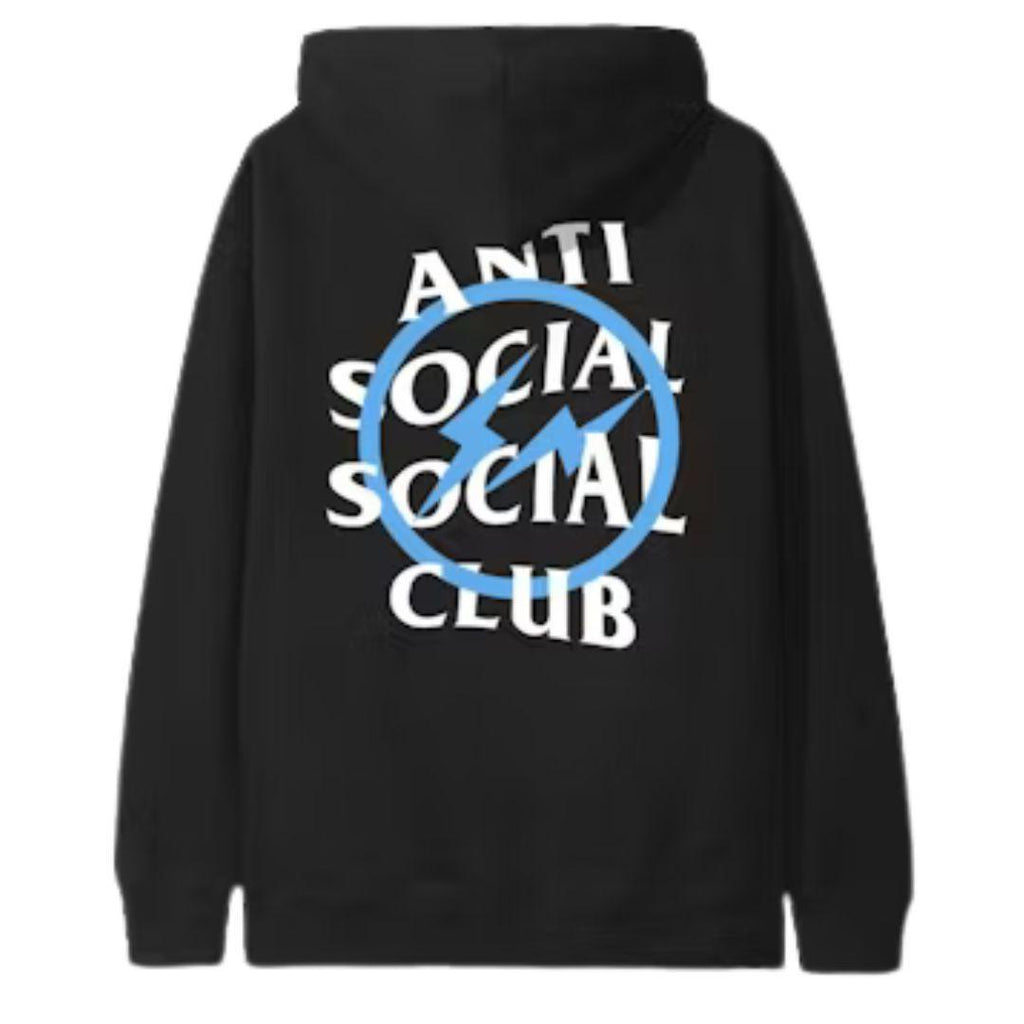 ANTI SOCIAL SOCIAL CLUB X FRAGMENT BLUE BOLT HOODIE BLACK