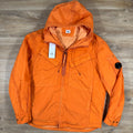 C.P. Company Chrome-R Hooded Zipped Lens Overshirt in Russet Orange