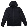 Pre-Loved Saggy Stripe Logo Zip Up Hoody Black Large