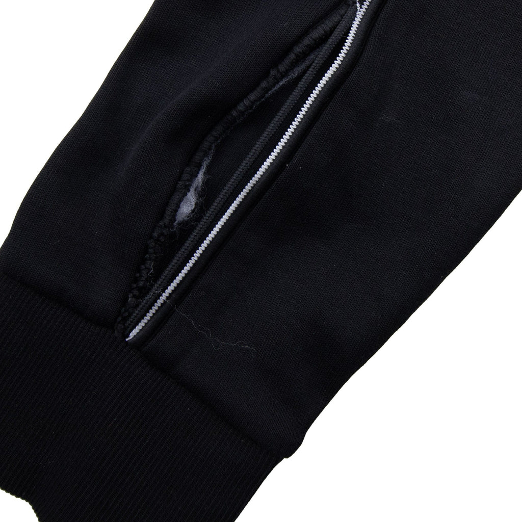 Pre-Loved Saggy Stripe Logo Zip Up Hoody Black Large