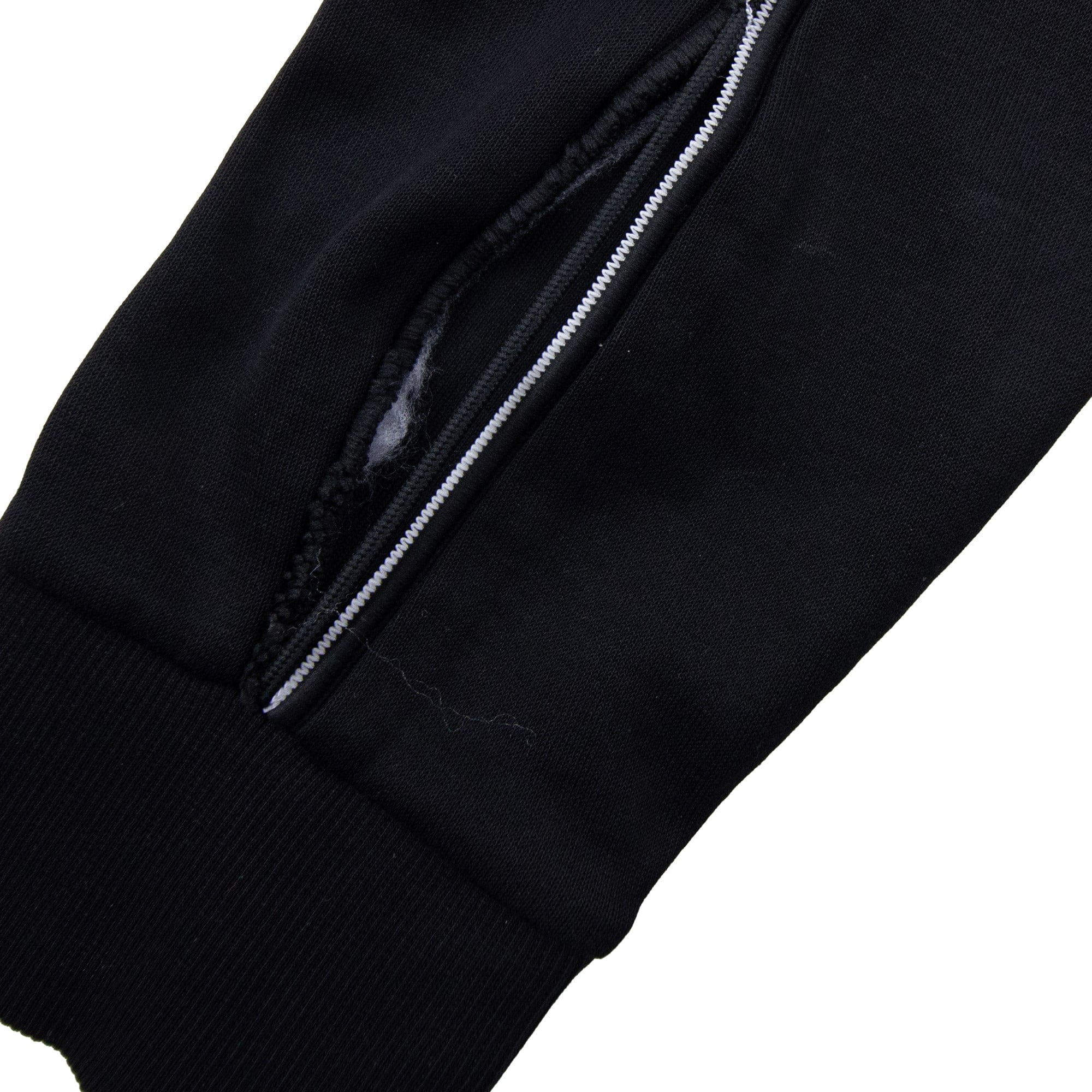 Pre-Loved Saggy Stripe Logo Zip Up Hoody Black Large