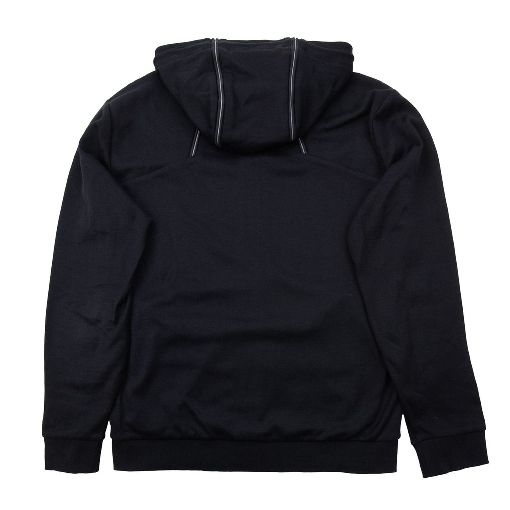 Pre-Loved Saggy Stripe Logo Zip Up Hoody Black Large