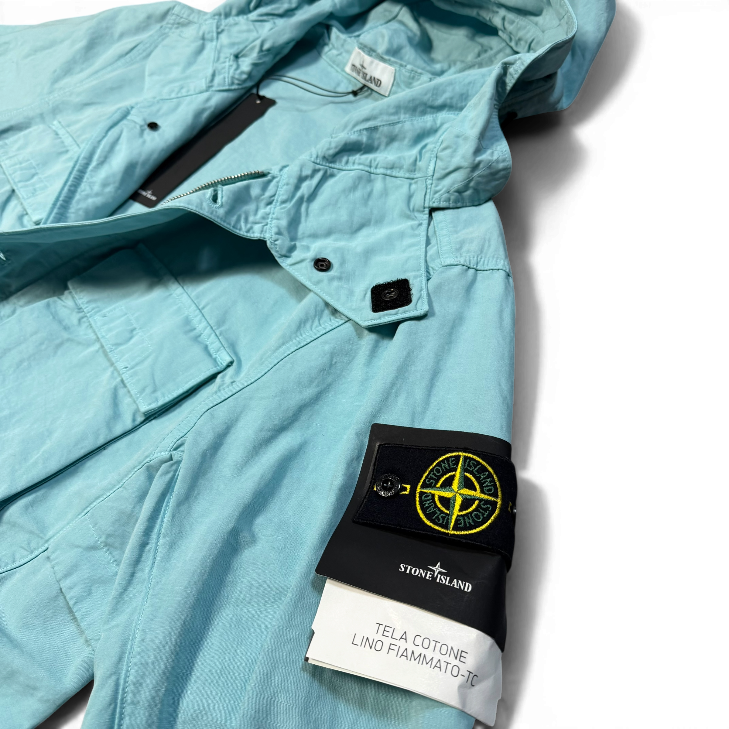 Stone Island Tela Cotone Lino Fiammato-TC