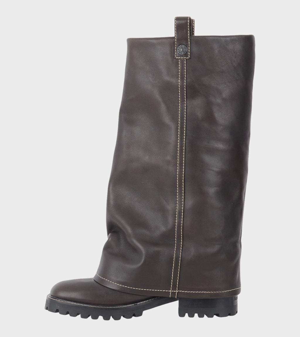 Leather Boots Mocha Brown