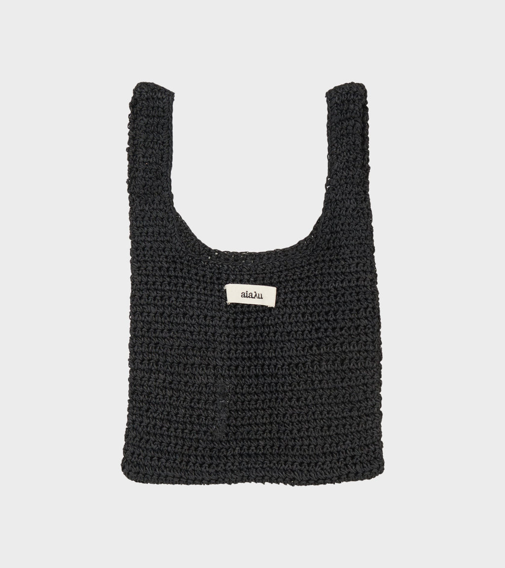 Sophia Straw Bag Small Black
