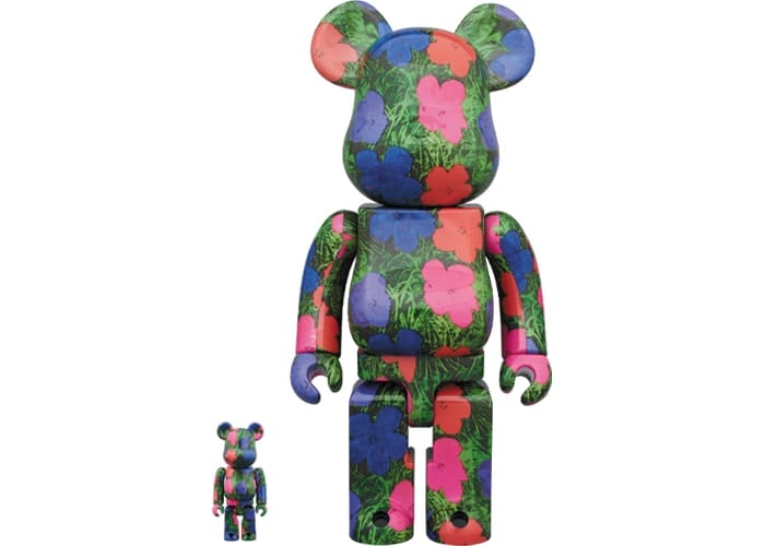 BEARBRICK ANDY WARHOL FLOWERS 100% 400%