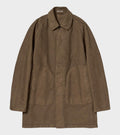 Garment Dyed Organic Cotton Heavy Twill Short Coat Dark Brown
