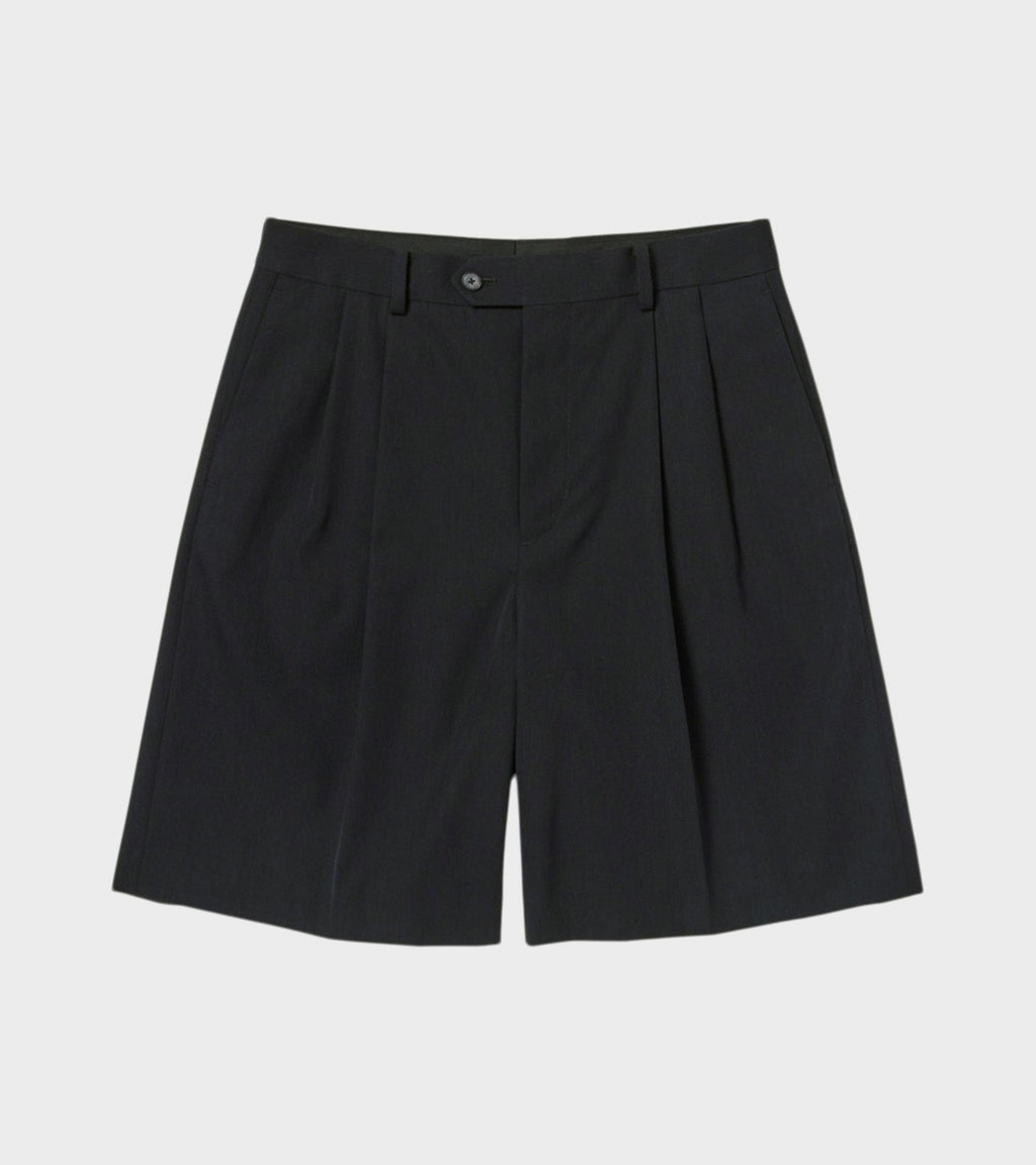 Light Wool Gabardine Shorts Black