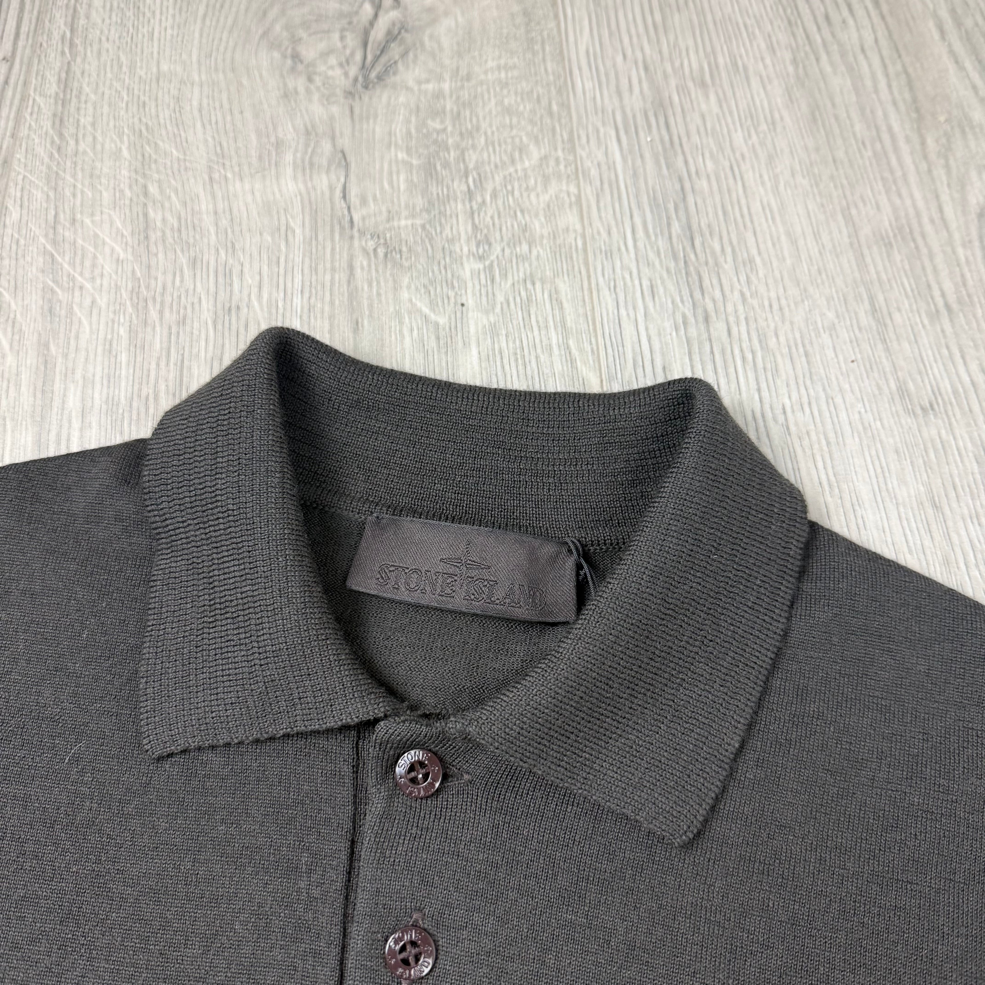 Stone Island Ghost Knit Polo Shirt - Dark Brown