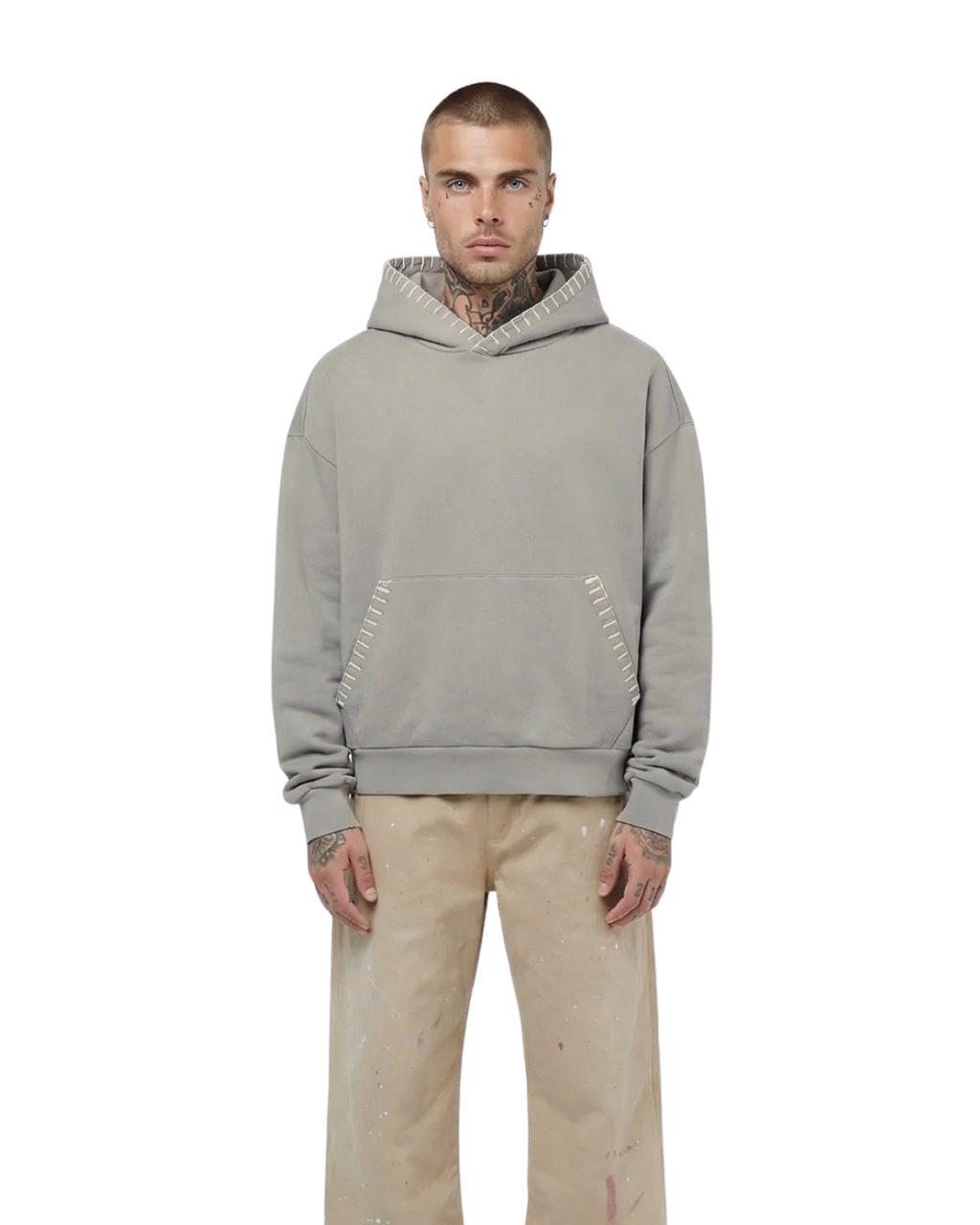 STITCHWORK UNIFORM HOODIE SAGE