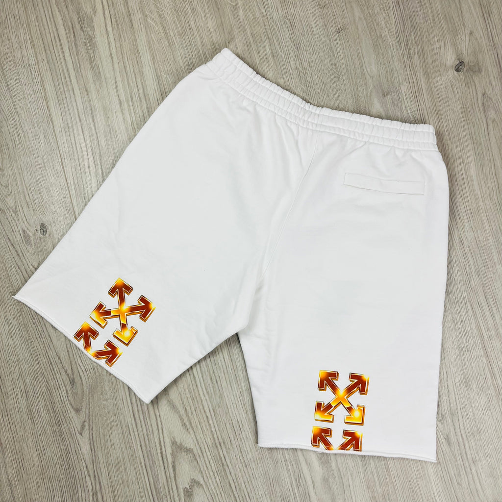 Off-White Metallic Jersey Shorts - White