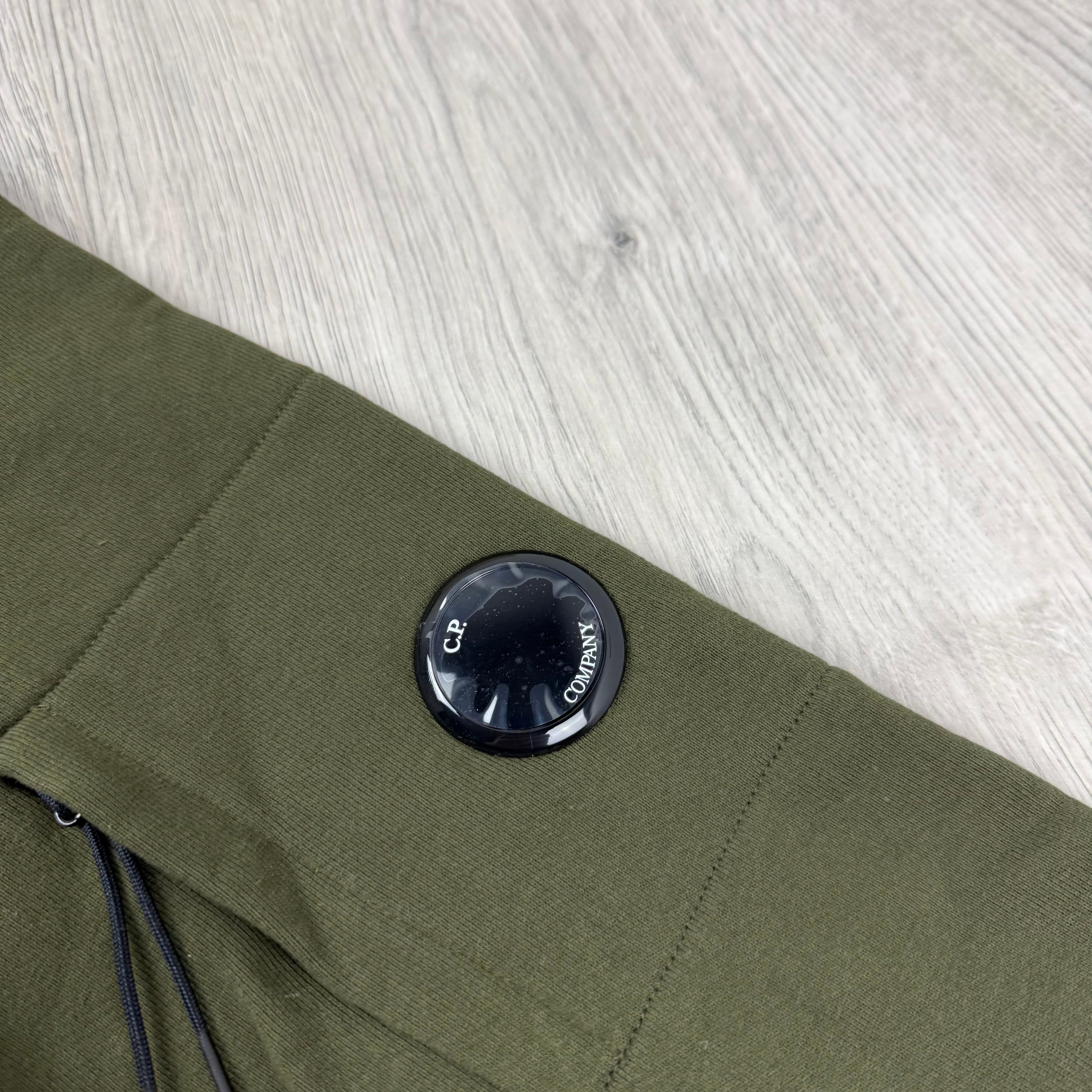 CP Company Raised Fleece Hoodie - Ivy Green