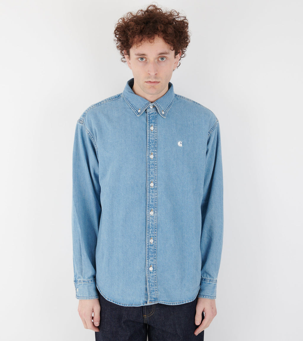 L/S Lucas Shirt Blue Bleached