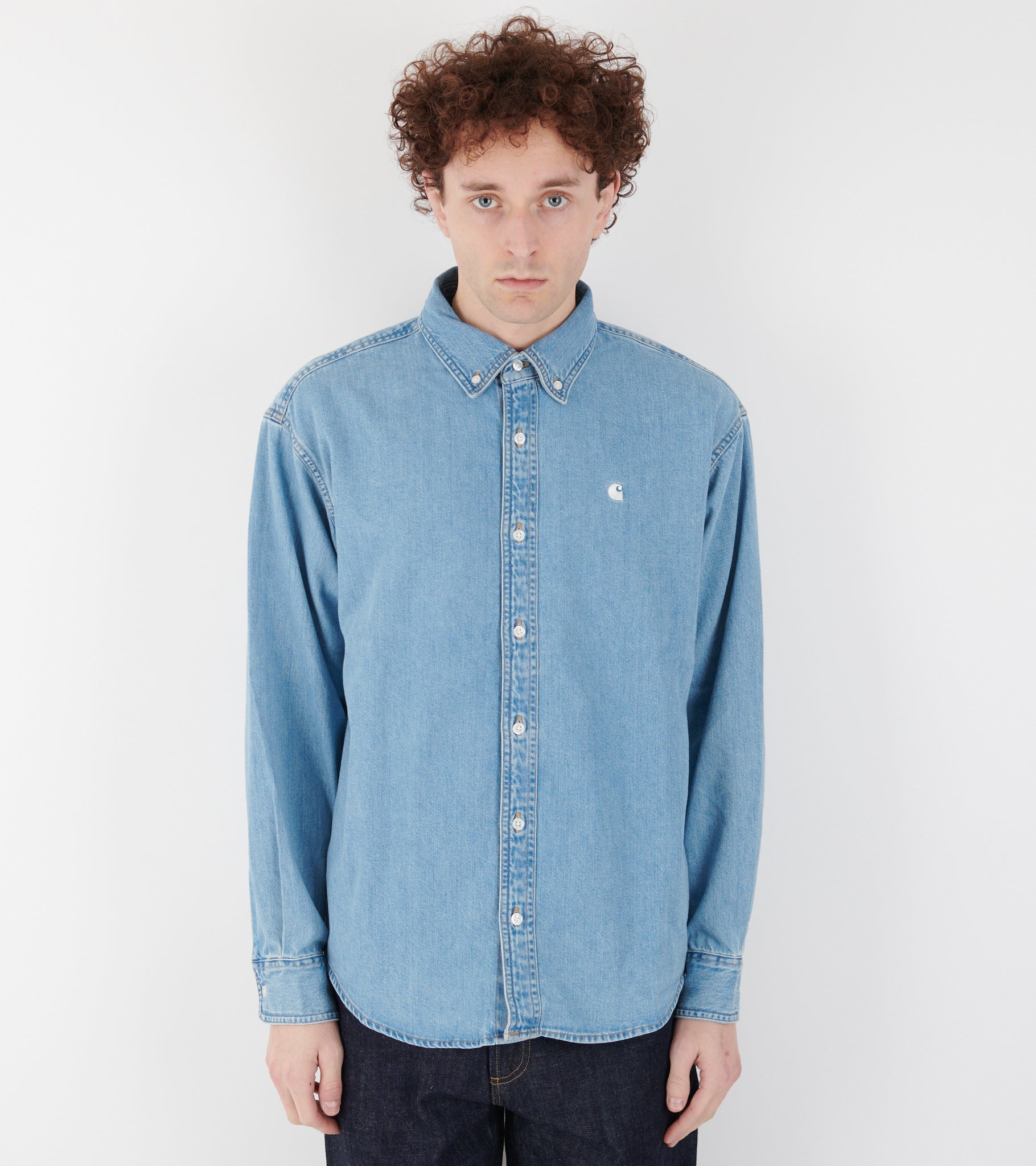 L/S Lucas Shirt Blue Bleached