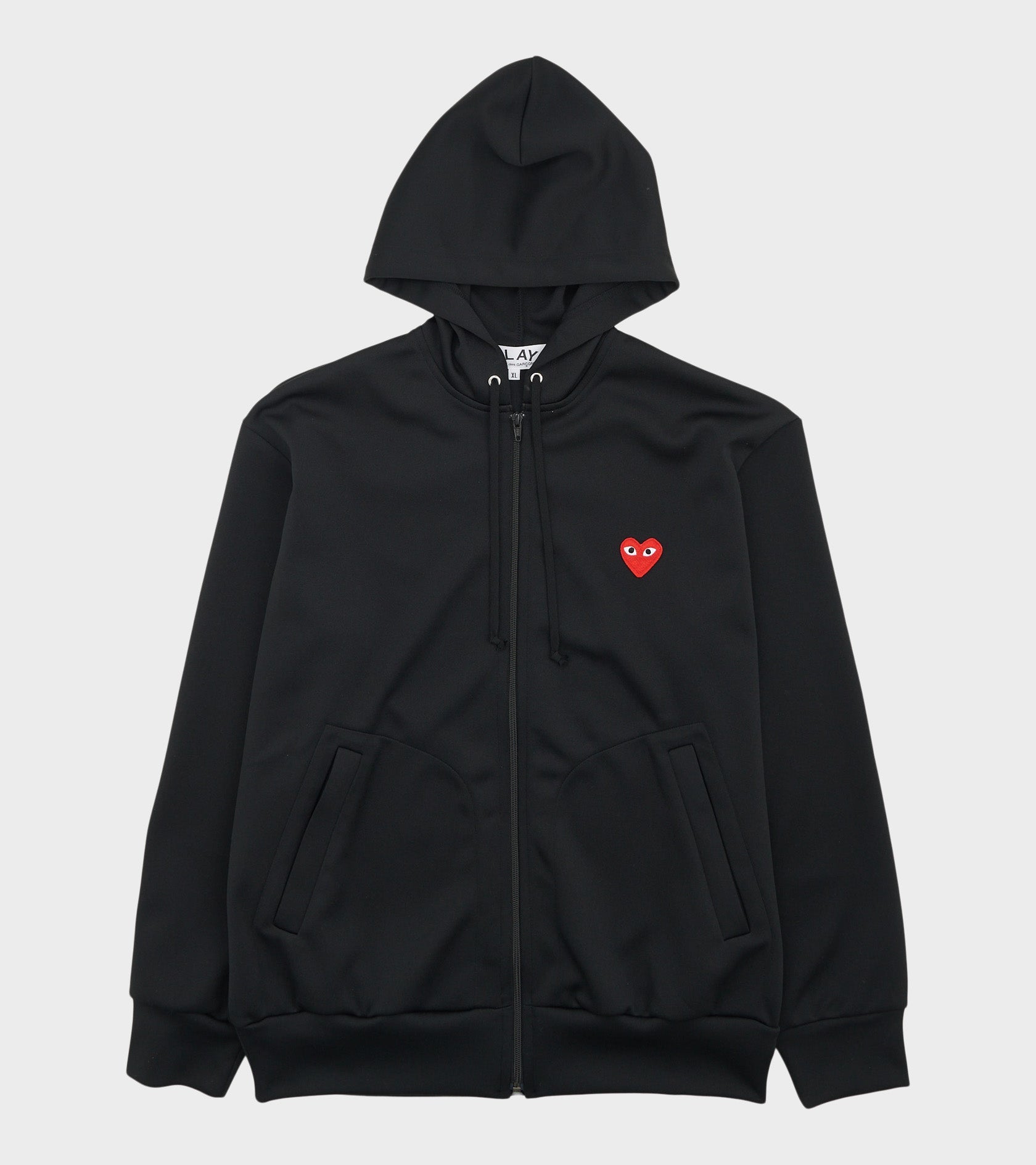 U Red Heart Zip Hoodie Black