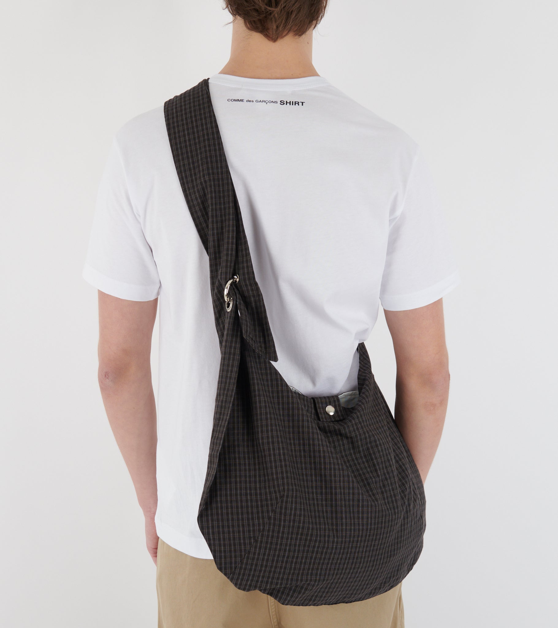 Eyelet Shoulder Bag Dark Linen Check