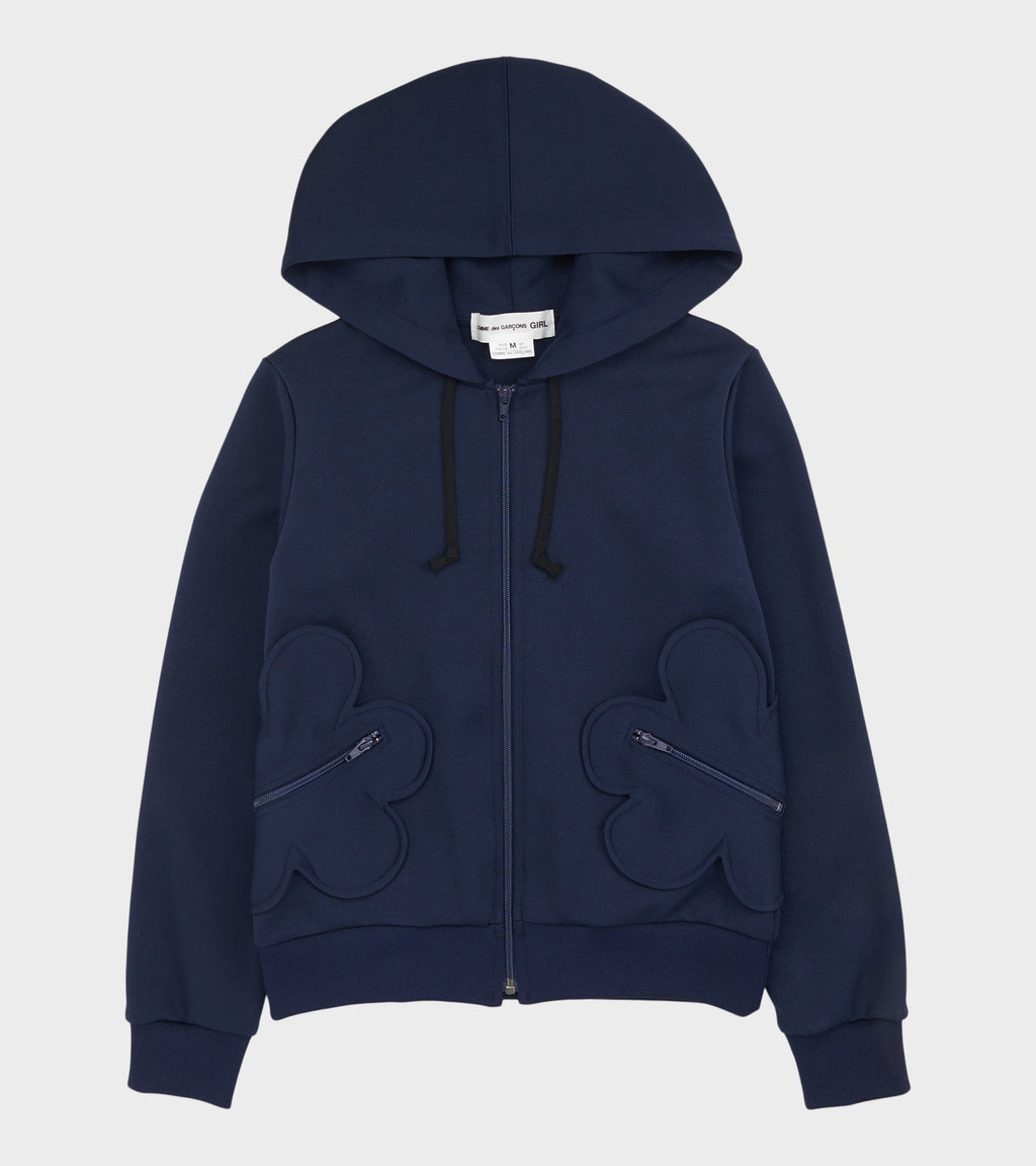 Flower Hoodie Dark Blue