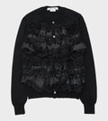 Ruffle Cardigan Black