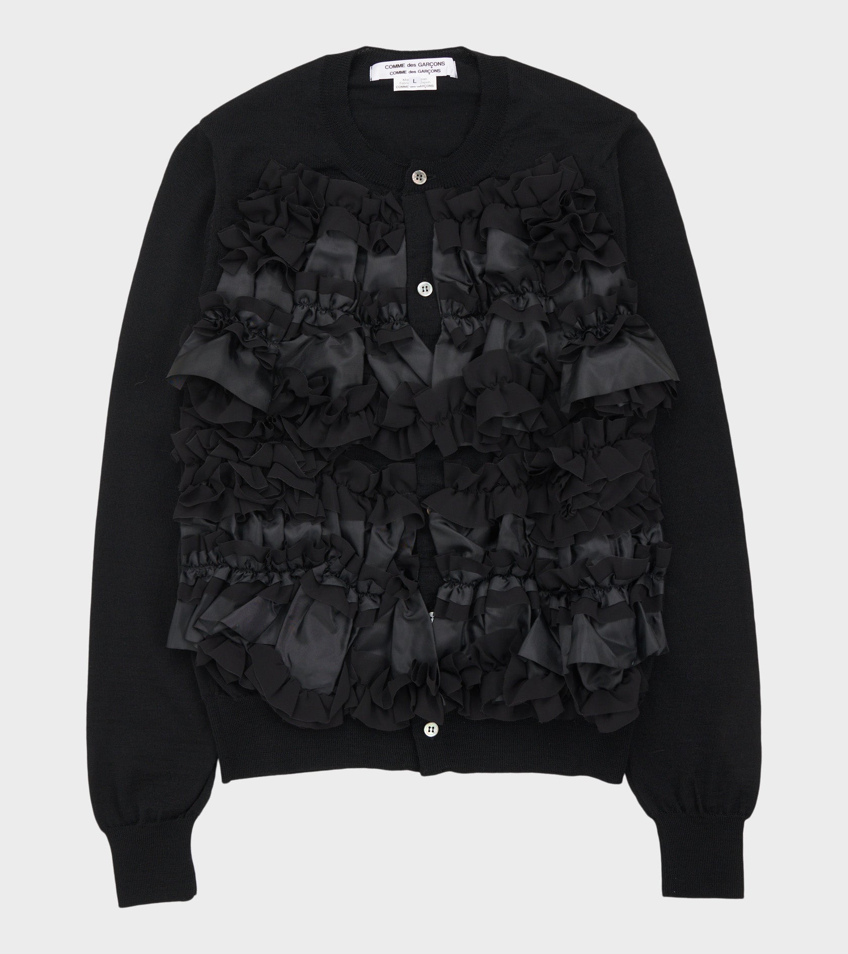 Ruffle Cardigan Black
