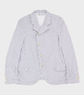 Striped Cotton Blazer White/Dark Blue